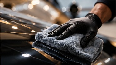 Detailer polishing aircraft surface